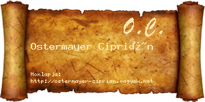 Ostermayer Ciprián névjegykártya